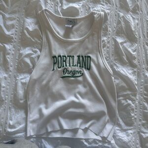 Portland Oregon white crop top